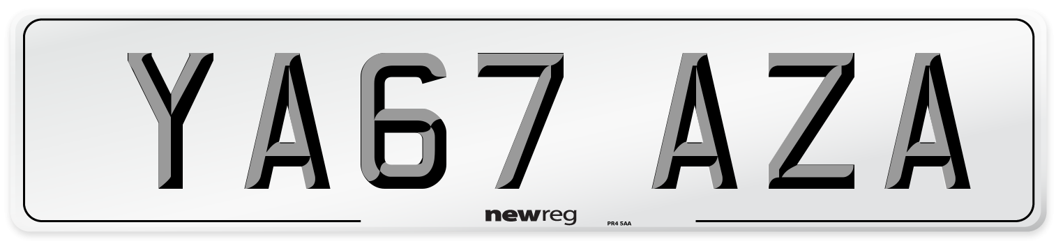 YA67 AZA Number Plate from New Reg